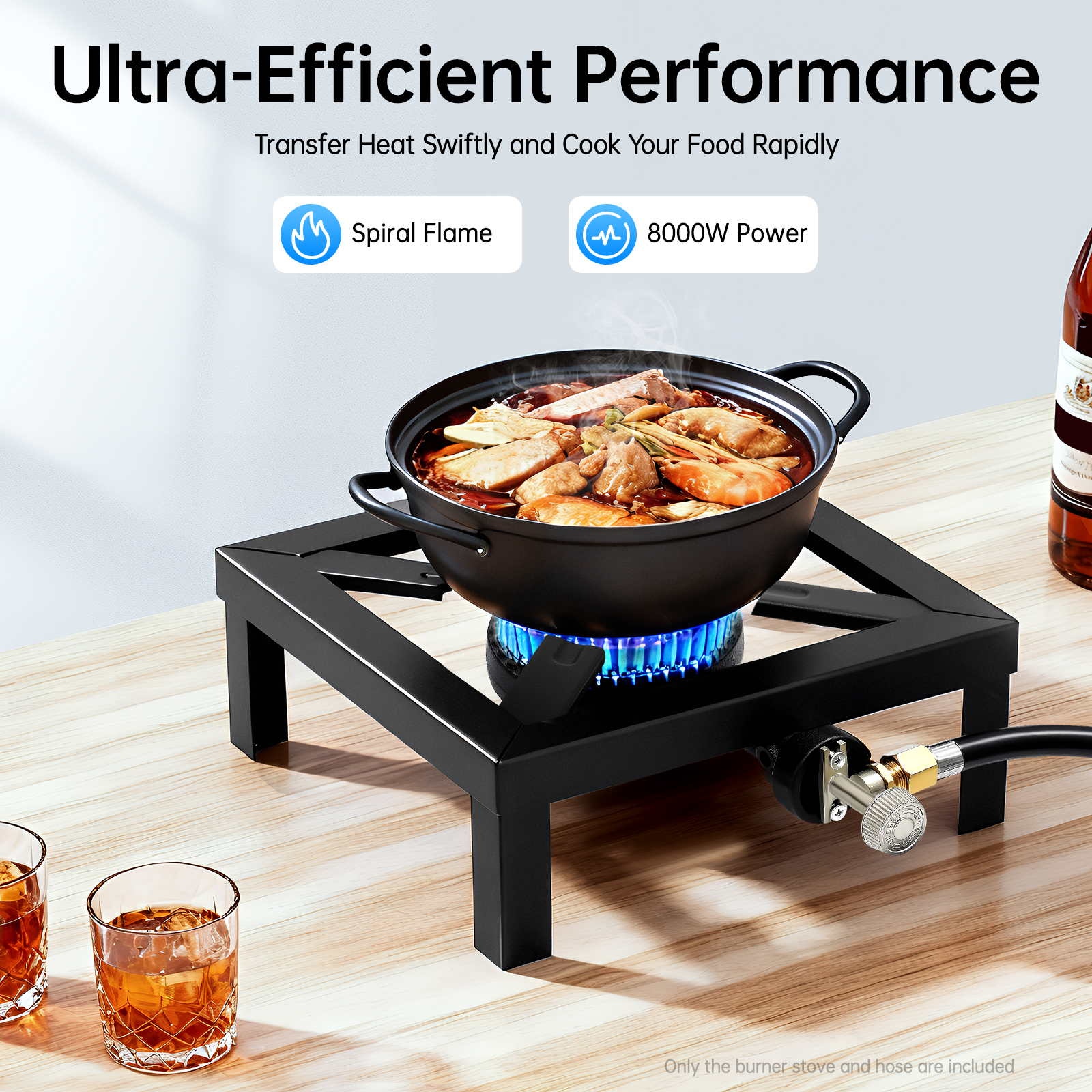 Outdoor Power Grill - 8000W High Power Camping Stove, Single