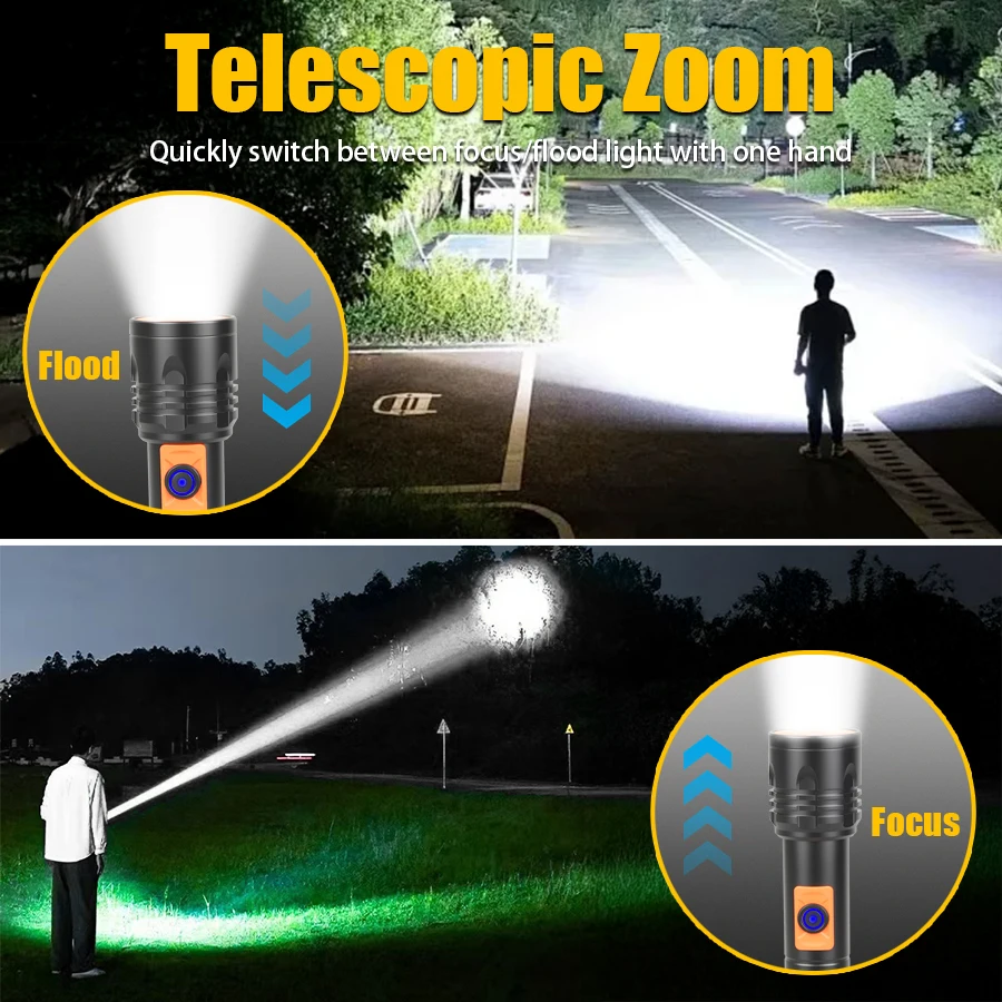 High Power LED Flashlight USB  - مراجعة Outdoor Power Usb وسعره