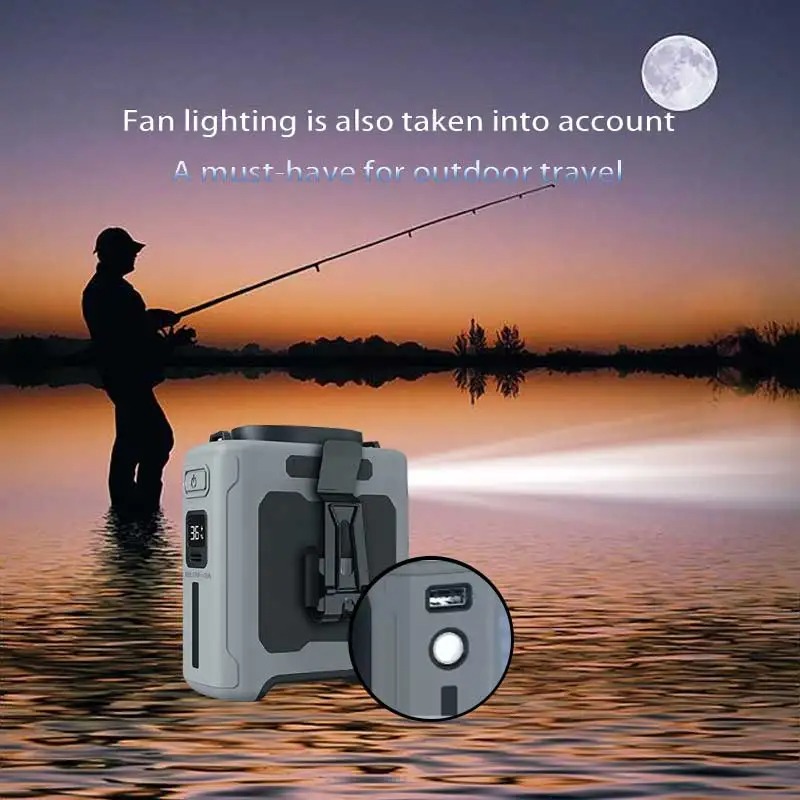 10000mAh Portable Waist Fan Po - مراجعة Outdoor Power Repair وسعره