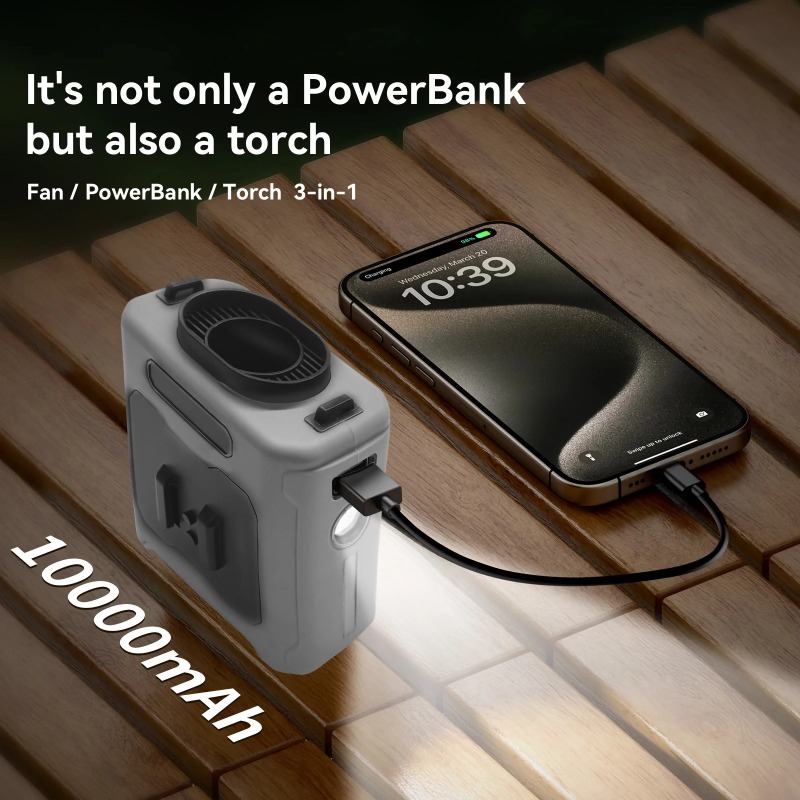 10000mAh Portable Waist Fan Po - مراجعة Outdoor Power Repair وسعره