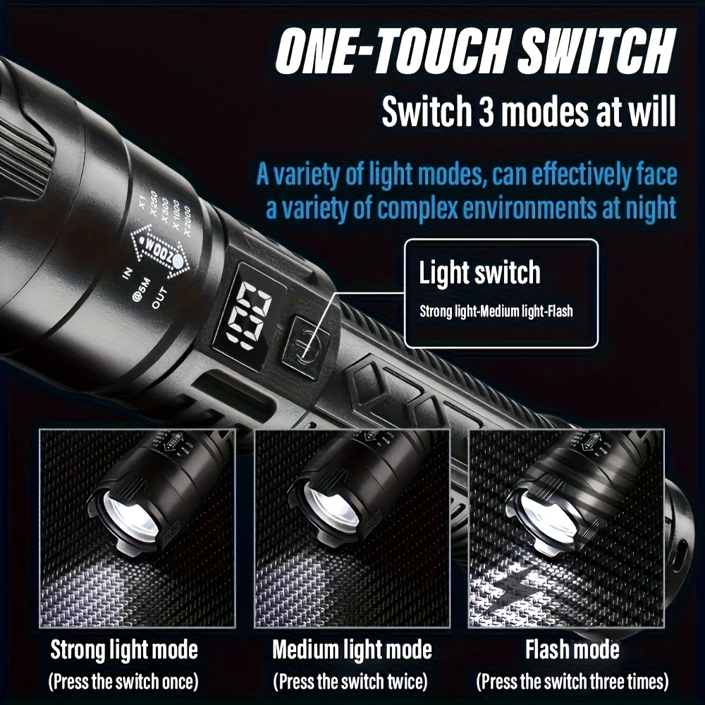 Tactical LED Flashlight 2000LM - مراجعة Outdoor Power Usb وسعره