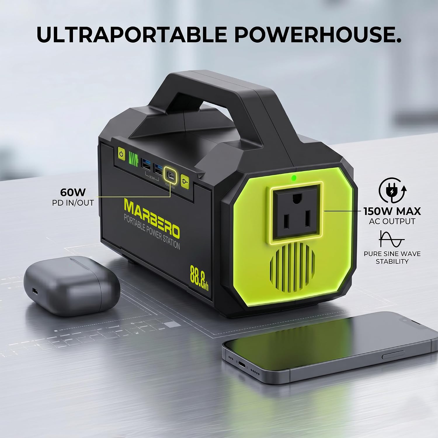 Portable Power Station with AC - مراجعة Ac Outdoor Power وسعره