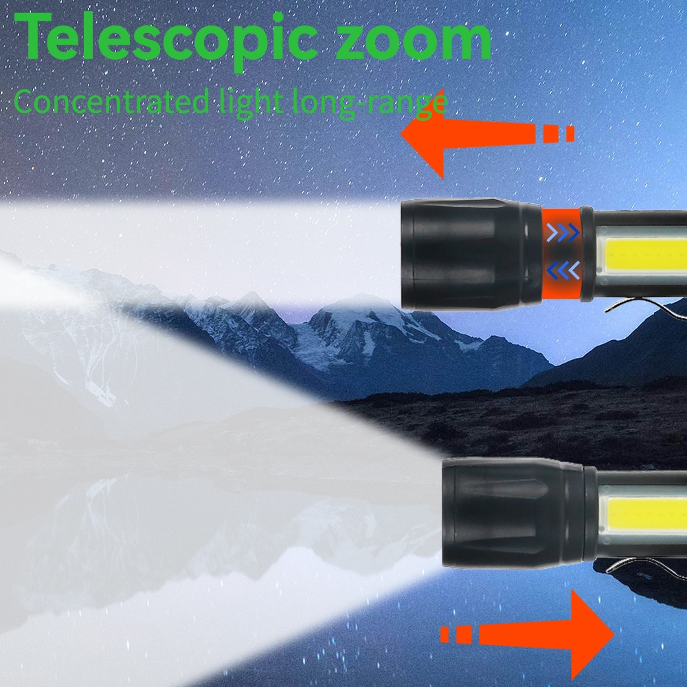 Mini LED Flashlight COB+XPE Po - مراجعة Outdoor Power Usb وسعره