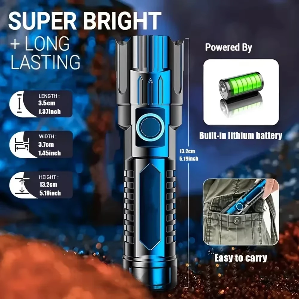 Tactical LED Flashlight 2000LM - مراجعة Outdoor Power Usb وسعره