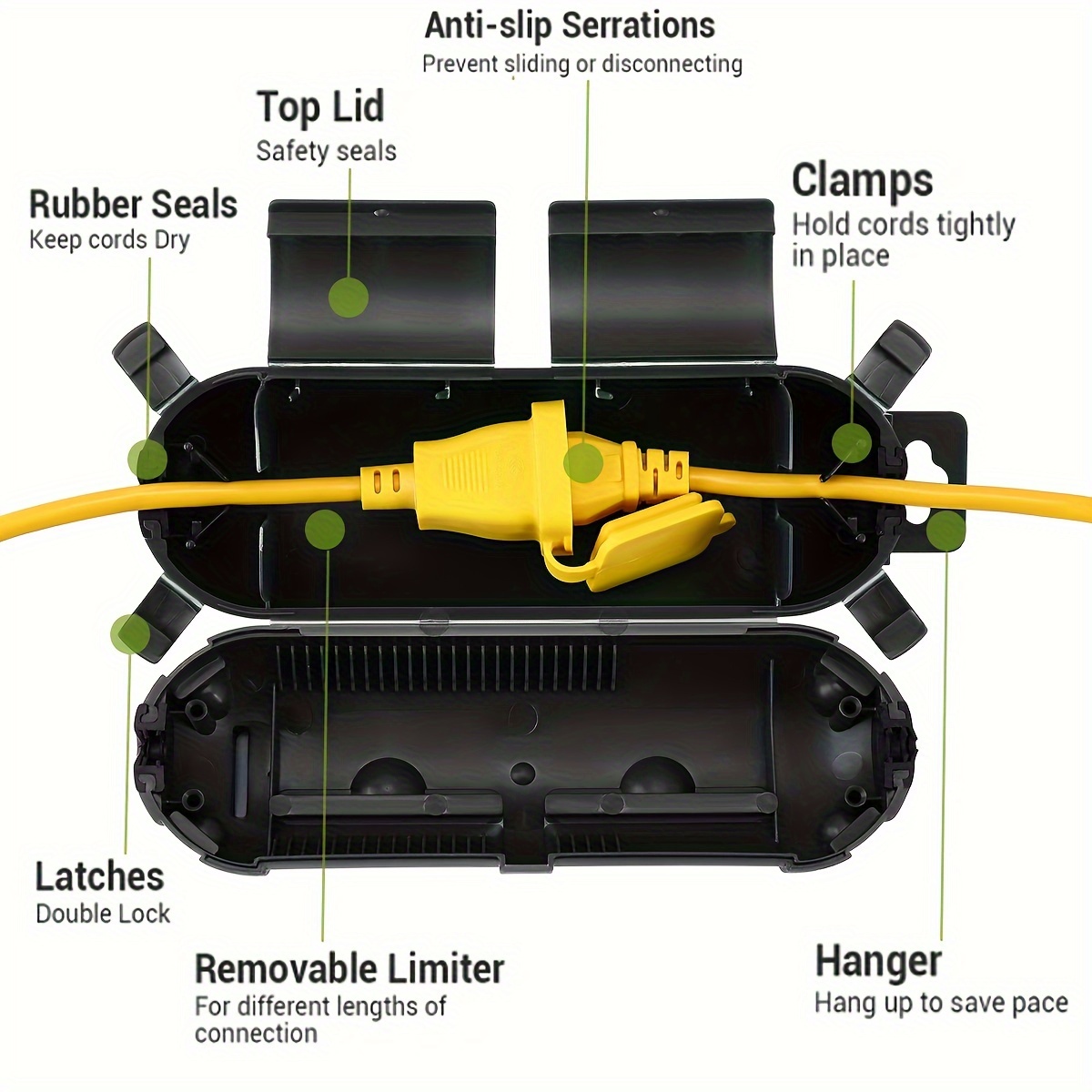 Extension Cord Plug Connection - مراجعة Outdoor Power Socket Cover وسعره