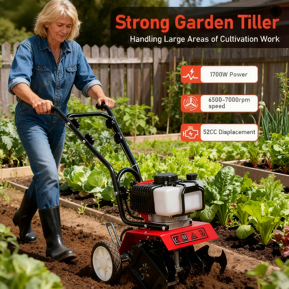 Gas-powered Micro Cultivator A - مراجعة Garden Tiller Mini وسعره