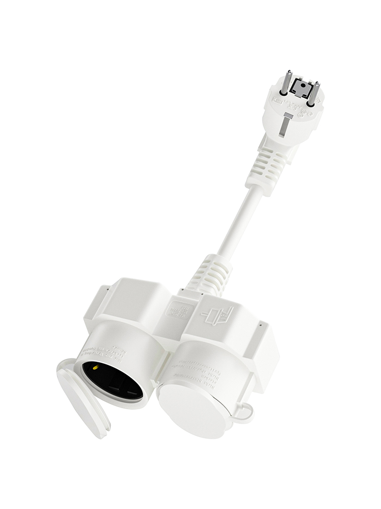 EU Extension Cable with 2 Schu - مراجعة Outdoor Power Socket Cover وسعره