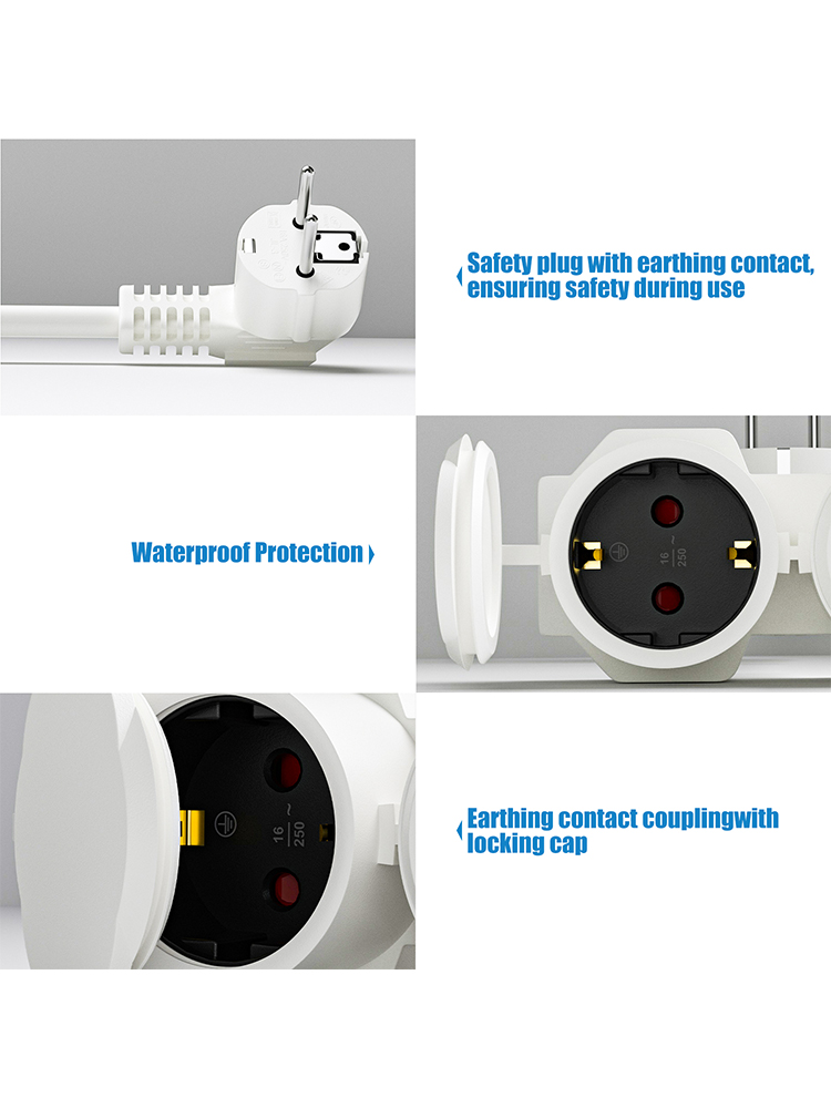 EU Extension Cable with 2 Schu - مراجعة Outdoor Power Socket Cover وسعره