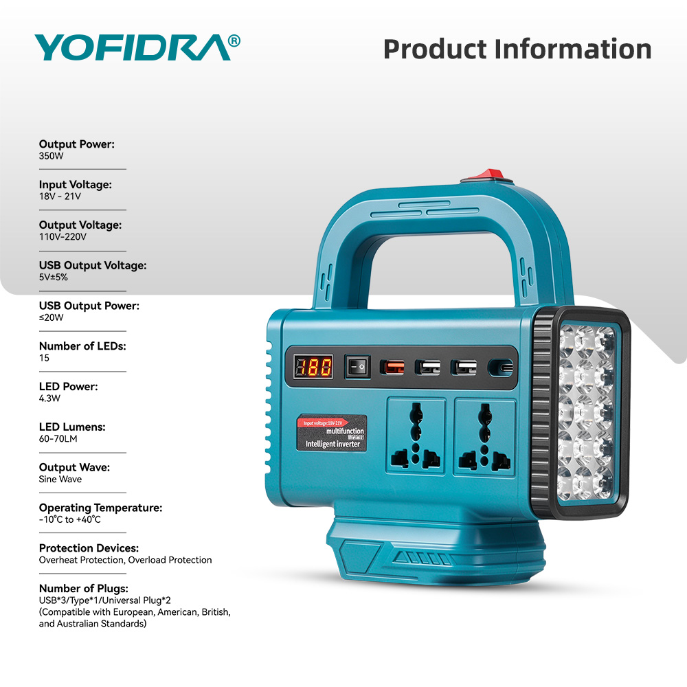 YOFIDRA 220V Portable Power In - مراجعة Ac Outdoor Power وسعره