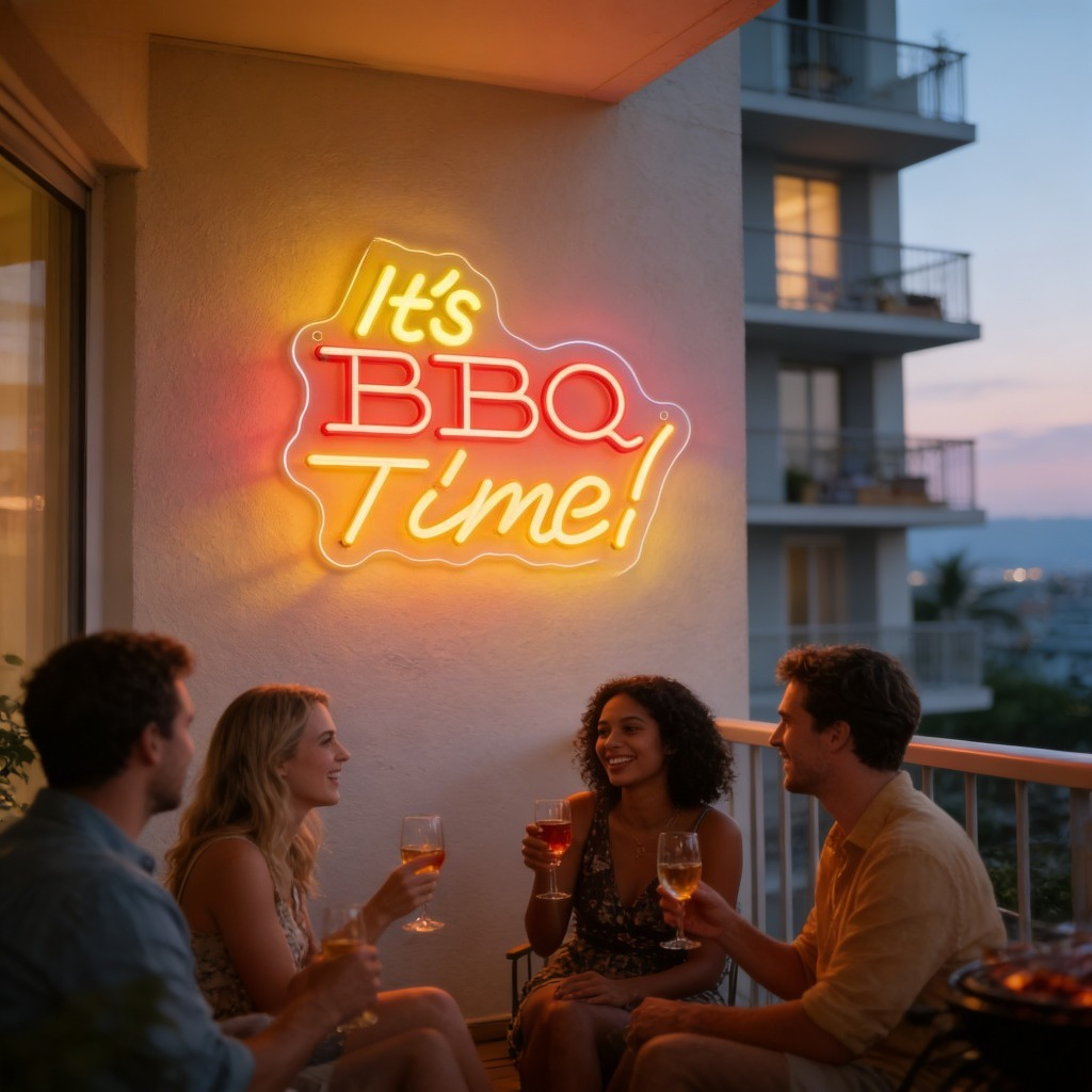 It's BBQ Time Neon Sign Family - مراجعة Outdoor Power Grill وسعره