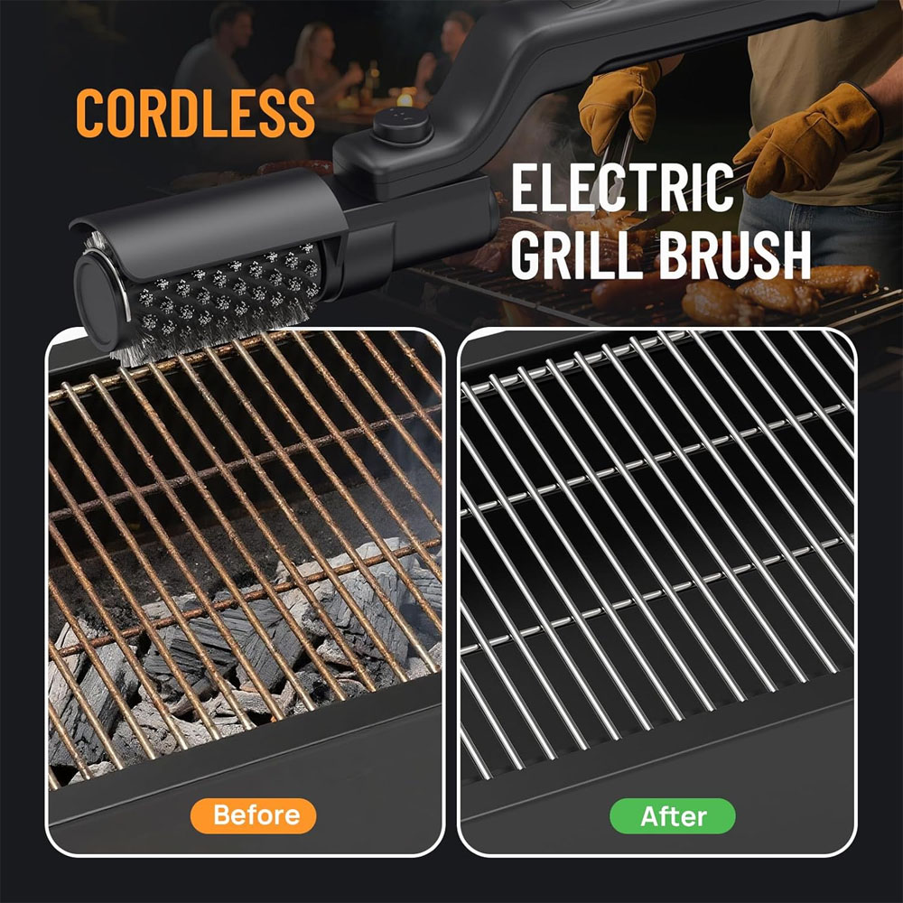 Electric Grill Brush Rechargea - مراجعة Outdoor Power Grill وسعره