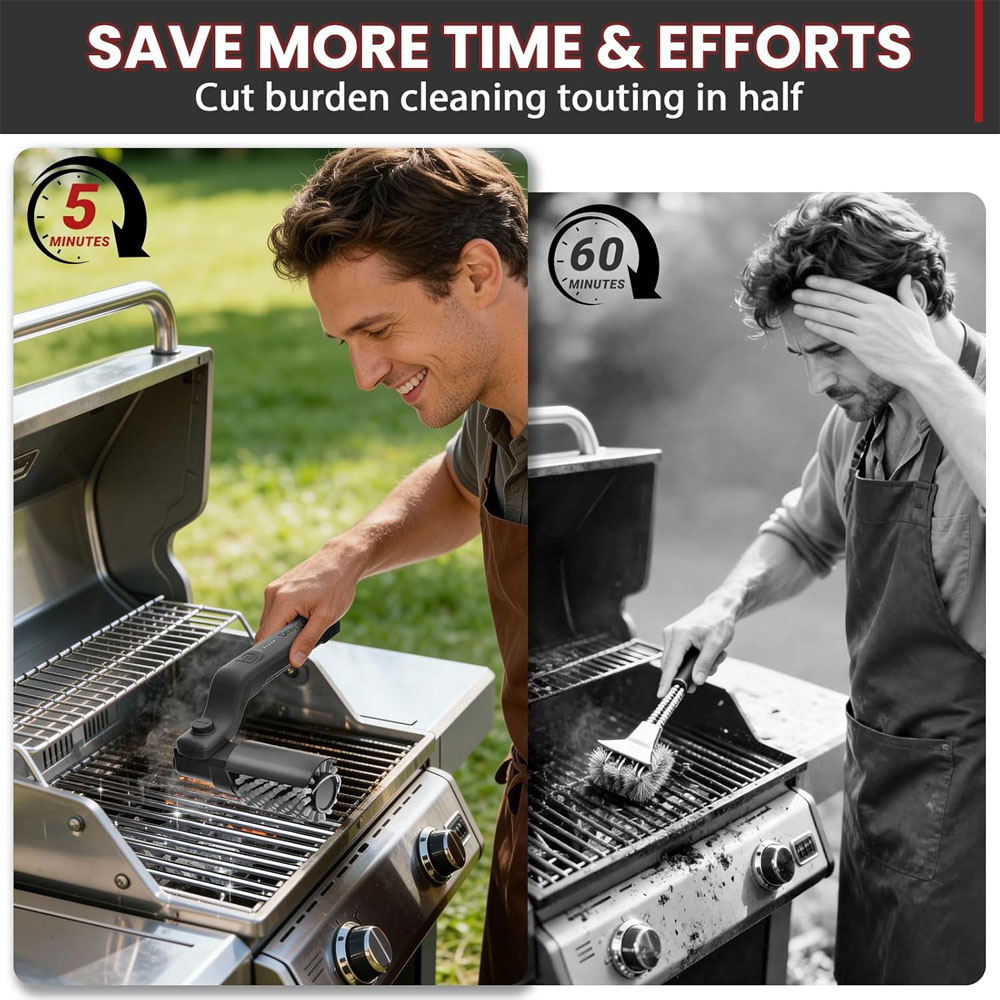Electric Grill Brush Rechargea - مراجعة Outdoor Power Grill وسعره