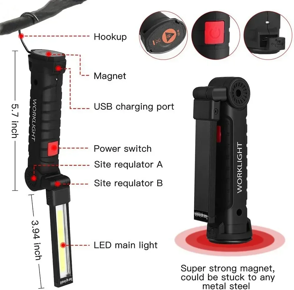 LED COB Flashlight USB Recharg - مراجعة Outdoor Power Usb وسعره