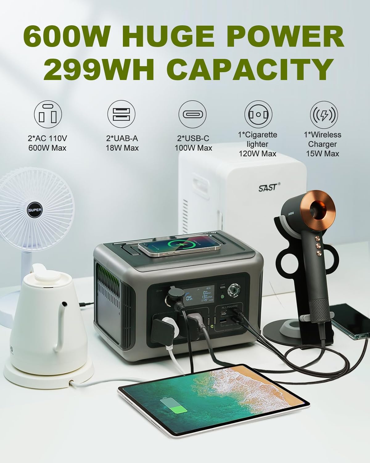 ALLPOWERS Portable Power Stati - مراجعة Ac Outdoor Power وسعره
