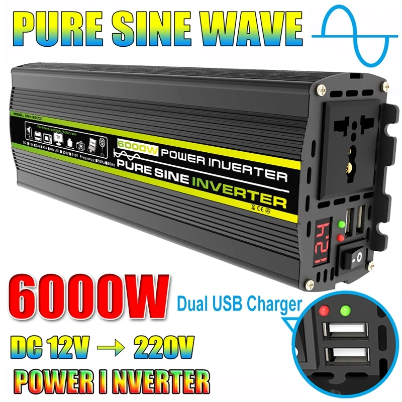 6000W DC12/24V to AC 220V Pure - مراجعة Ac Outdoor Power وسعره