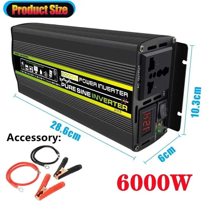 6000W DC12/24V to AC 220V Pure - مراجعة Ac Outdoor Power وسعره
