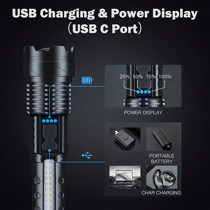 Powerful LED Flashlight Batter - مراجعة Outdoor Power Usb وسعره