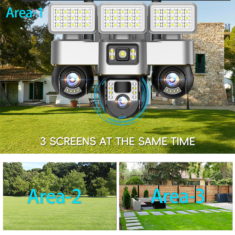 3 Screen 3 Lens 6MP Solar PTZ  - مراجعة Outdoor Power G Motion وسعره