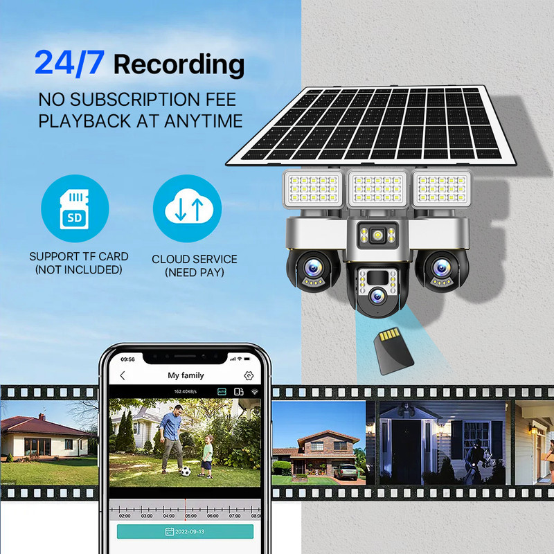 3 Screen 3 Lens 6MP Solar PTZ  - مراجعة Outdoor Power G Motion وسعره